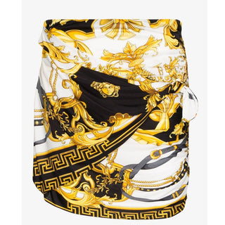 Versace Rodeo Queen Baroque Print Set Mini Skirt W/ Scarf Set Black Women's US 2