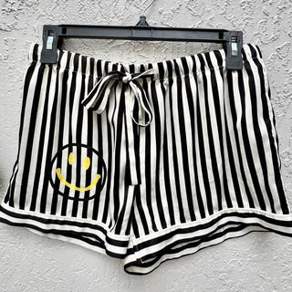 Hipchik Couture Smiley Face Stripe Top & Short Set Women's Black White Size S/M