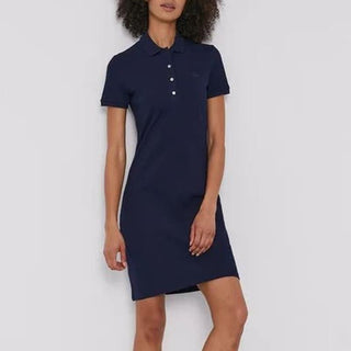 Lacoste Short Sleeve Shirt Mini Tennis Dress Navy Blue Women's Size FR 32/US 0