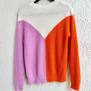 &Other Stories Long Sleeve Wool Blend Knit Pullover Sweater Colorblock Womens XS