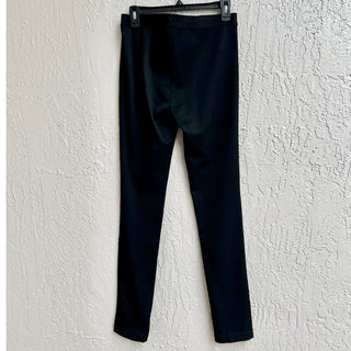 Helmut Lang Mid Rise Slit Hem Stretch Pull On Leggings Black Women's Size Large