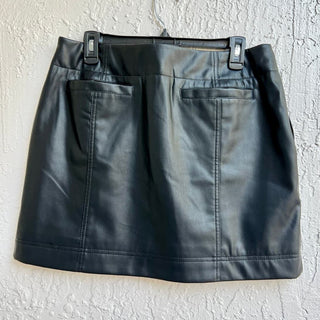 Treasure & Bond Faux Leather A-Line Mini Skirt Black Women's Size Large