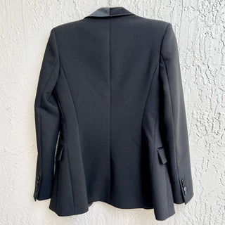 NWT Zara Shawl Lapel Front Button Tuxedo Blazer Jacket Black Women's Size XS