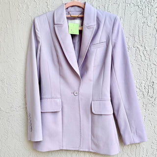 Zimmermann Long Sleeve Notch Lapel Button Front Blazer Jacket Purple Womens US 0