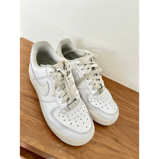 Nike Air Force Lace Up Low Top Running Sneakers Shoes White Women's Size US 8