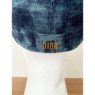 Christian Dior Women's Authentic 100% Cotton Tie Dye Denim Blue Conductors Hat