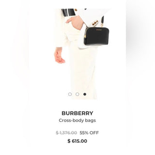 Burberry black grained leather cross body / belt bag new with dust bag