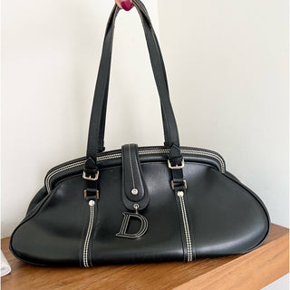 Dior Detectif black leather bag Galliano era collector piece