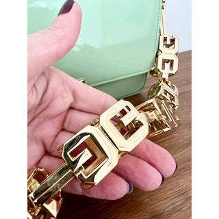 Givenchy Women's Green Leather 4G Cube Gold Chain Strap Shoulder Bag Size Medium