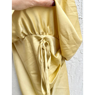 NWT Mable Sonny One Shoulder Satin Sheen Mini Dress Mustard Women's Size Small