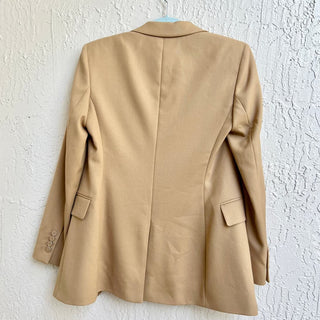 Hugo Boss Long Sleeve Notch Lapel Button Front Blazer Jacket Beige Women's US 4