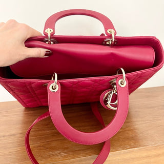 Dior Lady Dior large lamb skin cannage bag with box and receipt copy