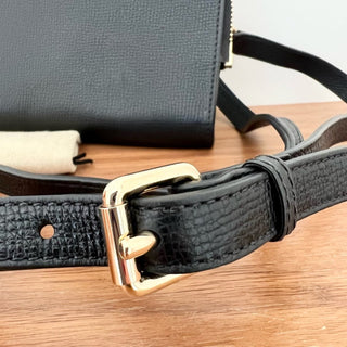 Burberry black grained leather cross body / belt bag new with dust bag