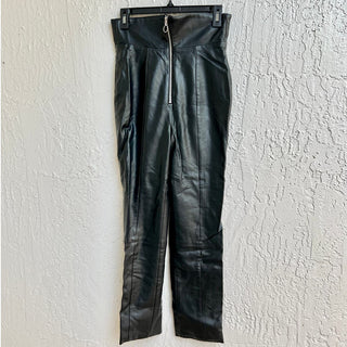 Lovers + Friends High Waisted Leather Straight Leg Pants Black Women's Size S