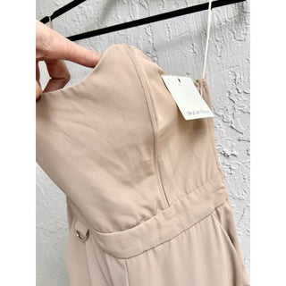 NWT Skylar Rose High Rise Strapless Cargo Corset Jumpsuit Beige Women's Size XS