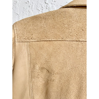 IRO Long Sleeve Suede 100% Lamb Leather Adila Jacket Tan Women's Size FR 40/US 8