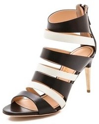 NWOT Jerome Rousseau Topanga Bi-Color Leather Gold Heel Caged Booties EU 37.5