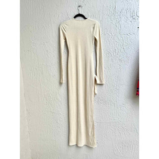 NWT Lovers + Friends Long Sleeve Open Side Calliope Maxi Dress Cream White Small