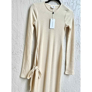 NWT Lovers + Friends Long Sleeve Open Side Calliope Maxi Dress Cream White Small